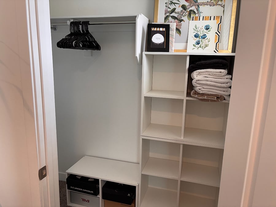 Large walk-in closet in master bedroom