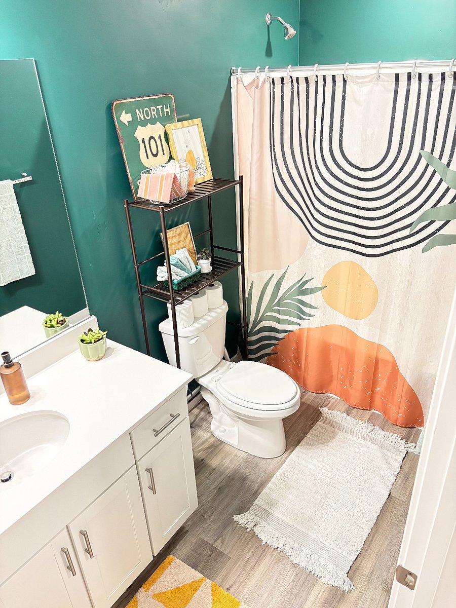 Shared bathroom with shower and tub combo