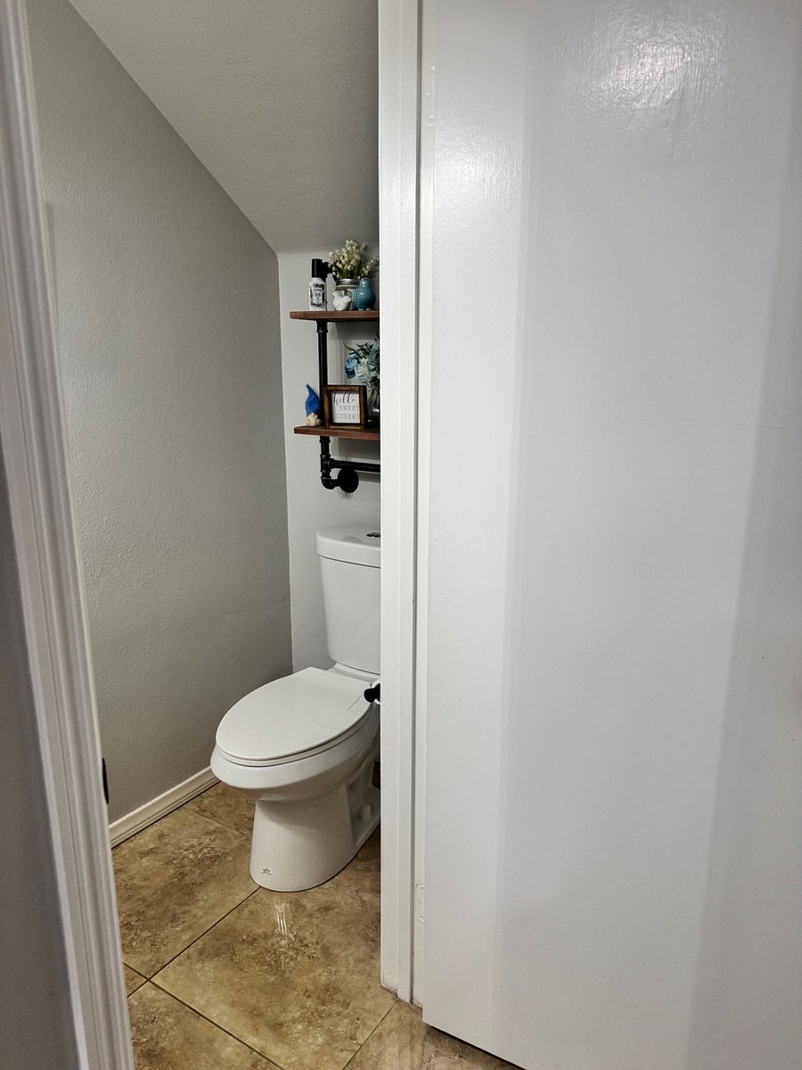 Powder room off the kitchen