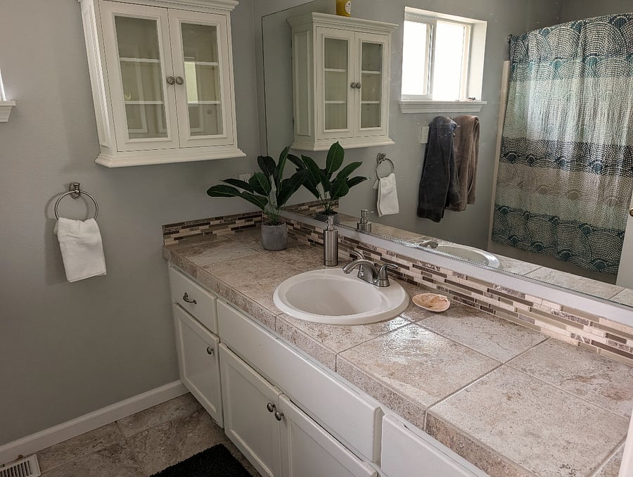 Your bathroom upstairs