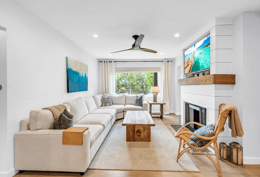 Living room with smart tv