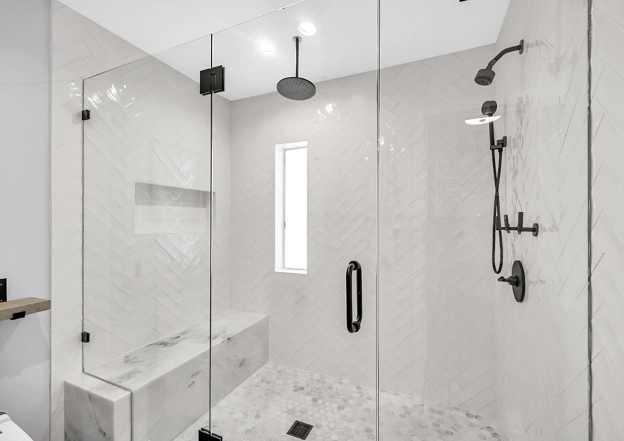 Over-sized, master shower