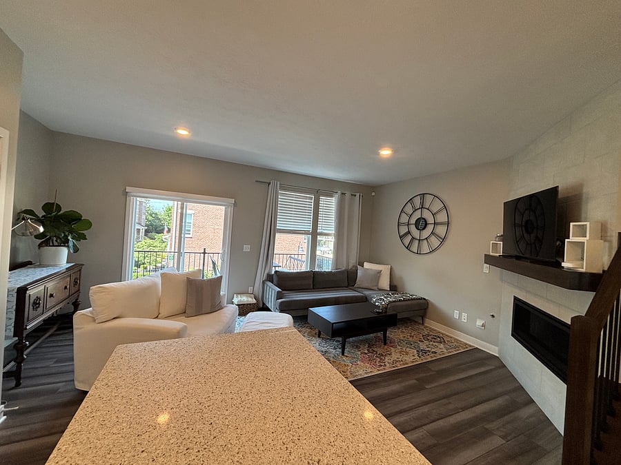 Second level living room and balcony 