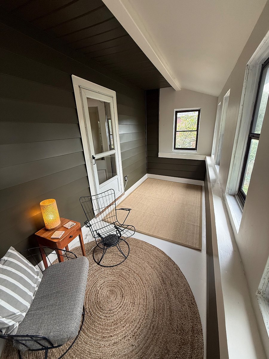 Private Sunroom off bedroom. No AC or heating.. Furnishings still in-progress.