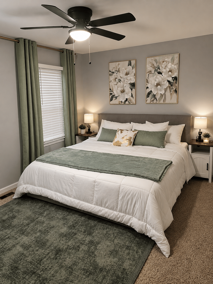 Primary bedroom: Unpack & truly settle insleep, stream, and work comfortably from your own private retreat.