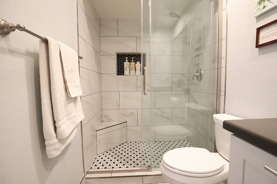 Complete your bathroom experience with a walk-in shower that offers a clean, functional, and comfortable space for a refreshing start or a relaxing finish to your day.