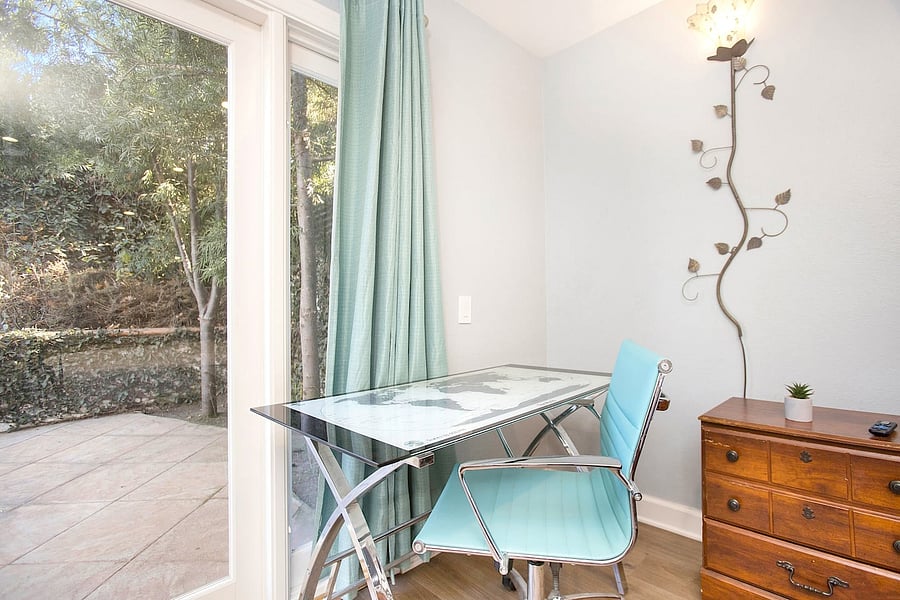 A practical and inviting workspace for guests who need to stay connected, finish important tasks, or work remotely in a comfortable home-like environment.