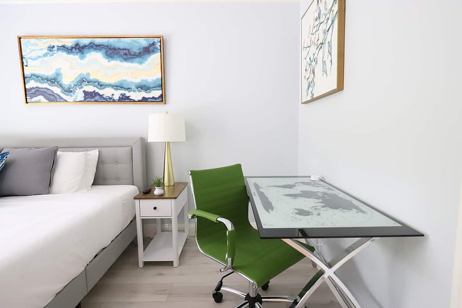 computer desk/chair in the master bedroom