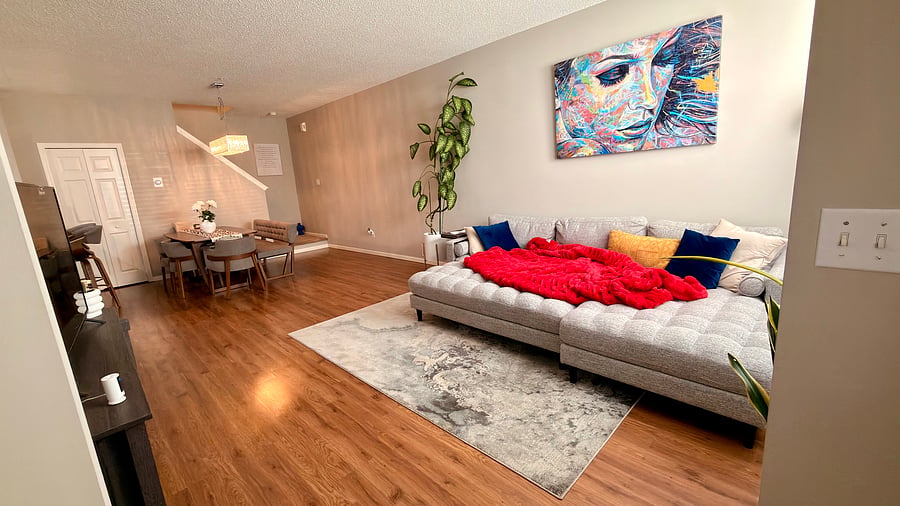 Living and dining area space with a Wi-Fi and smart TV