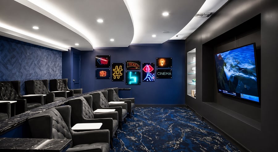Movie & Gym is a two minute walk from door.
