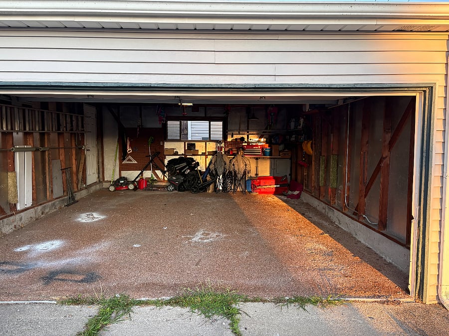 A large two-car garage, yours to use.