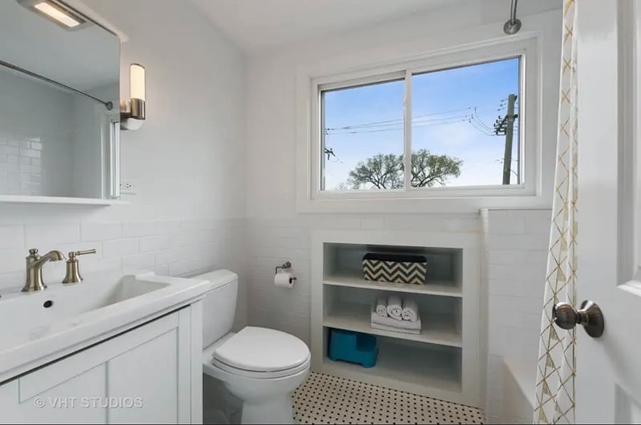 Full Primary Bath. Updated with tile shower and lots of light.