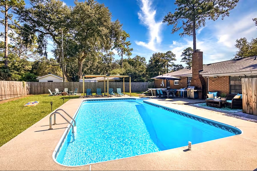 Pool Gazebo Spa and Firepit