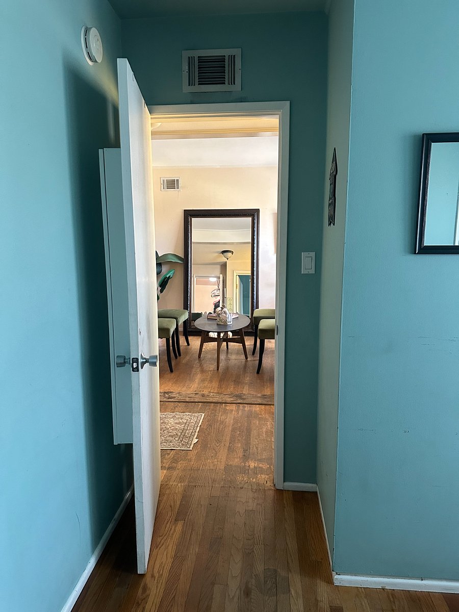 View from room to living area