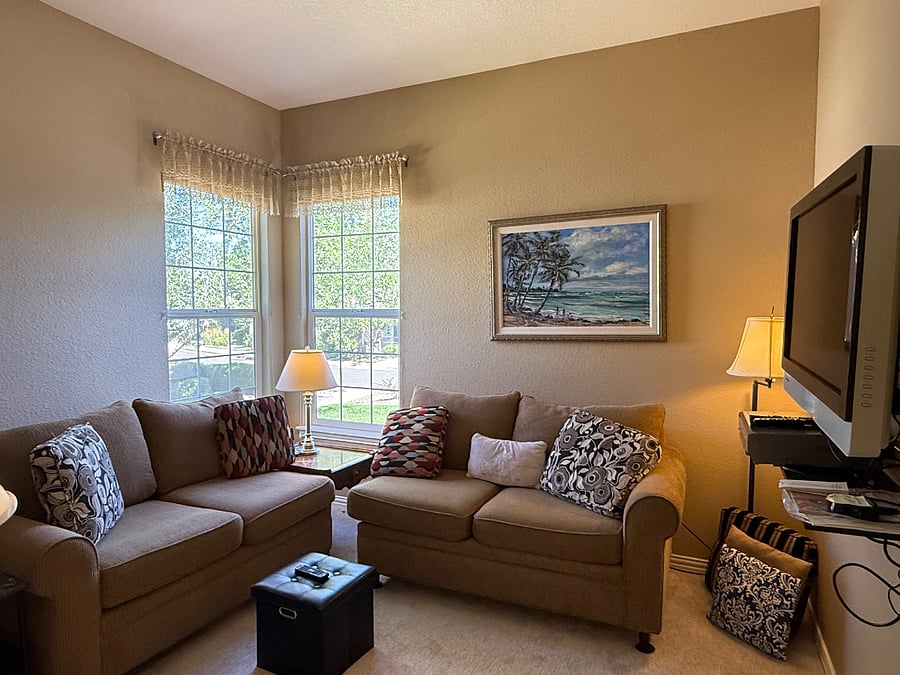Main level family room and office