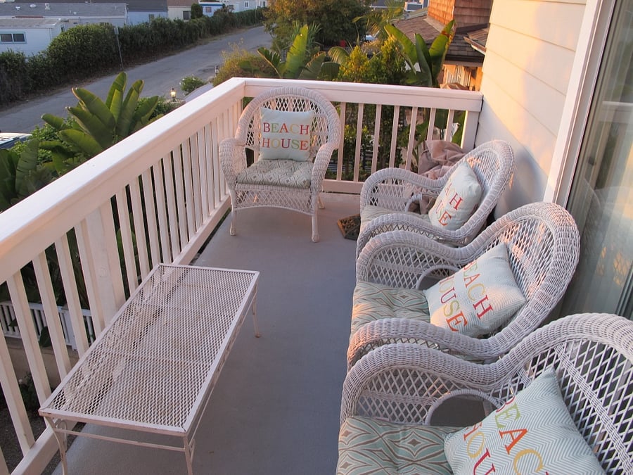 Upstairs balcony.