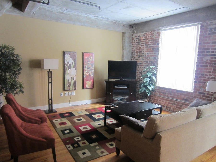 Smart TV sits on an electric fireplace.