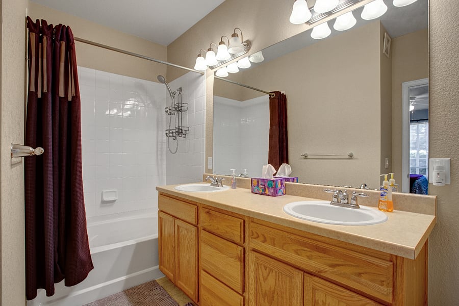 Primary bathroom with double vanity