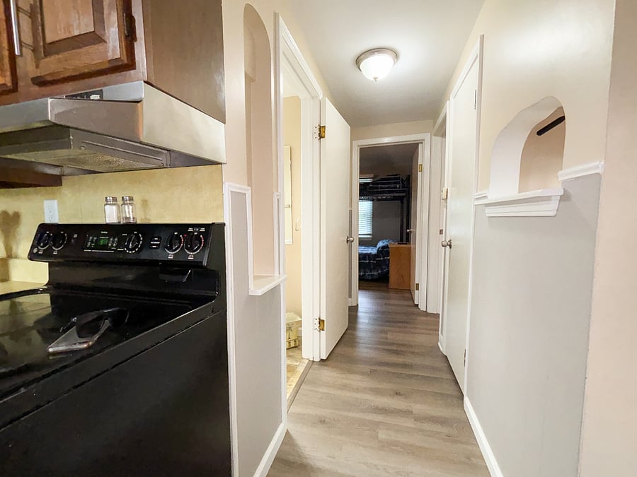 Hallway to bathroom, bedrooms #1 & #2
