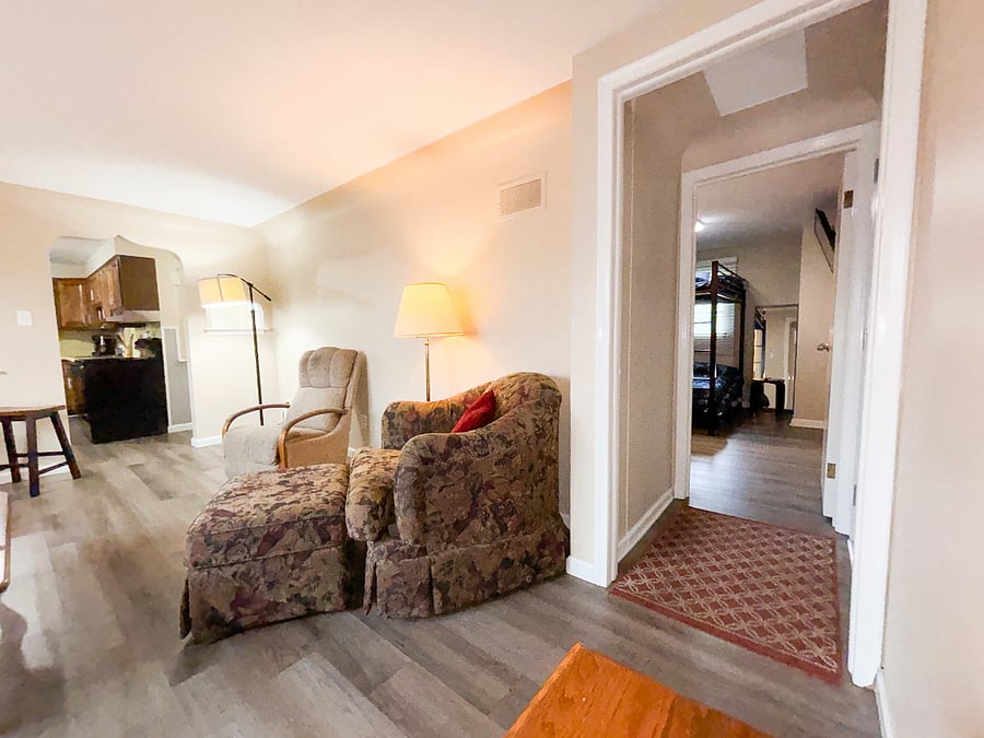 Front entry in living room /view of bedroom #3