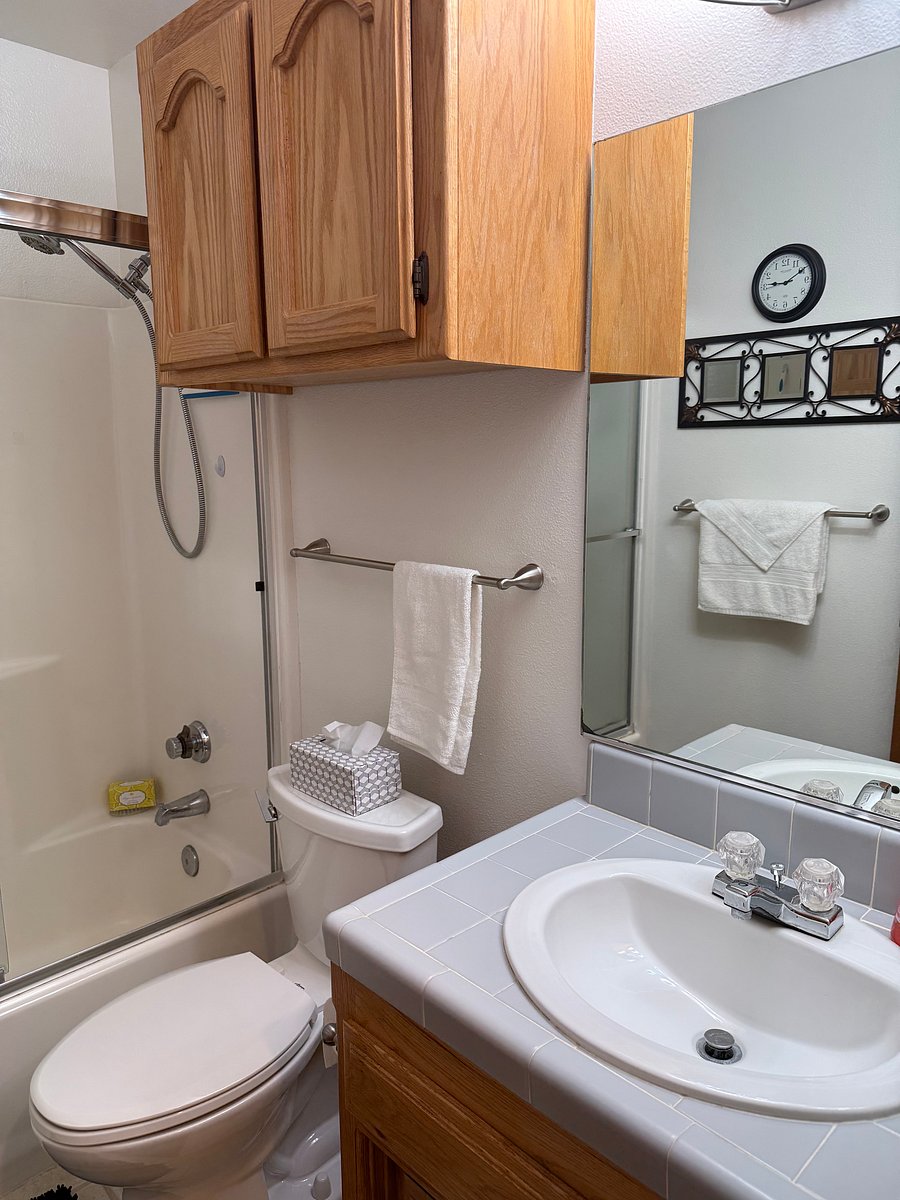 Ensuite guest bathroom with tub
