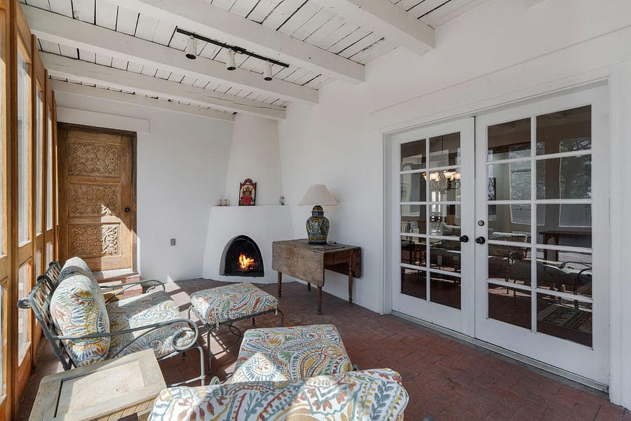 Sun Room / Kiva Fireplace