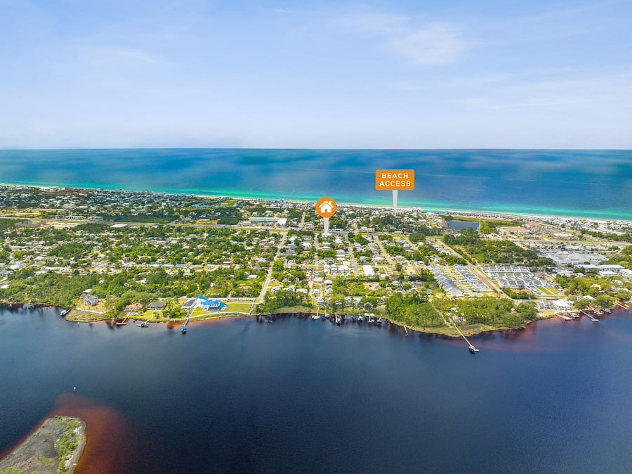 best of both worlds. 1/2 mile to both beach and lake