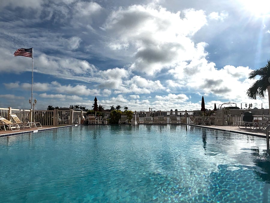 Heated pool with gorgeous views of the Intercoastal