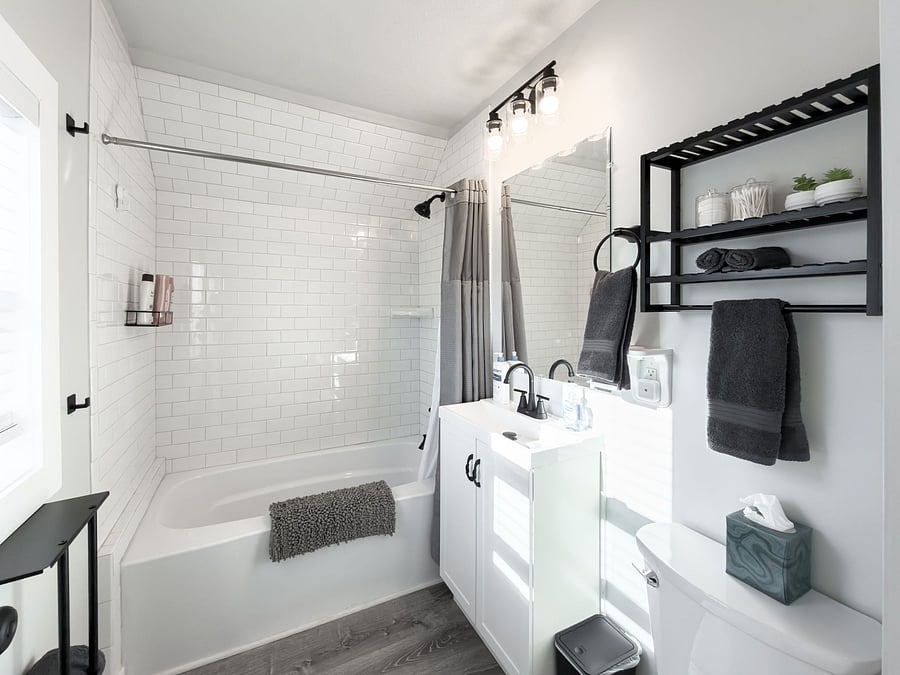 Beautiful bathroom with soaker tub