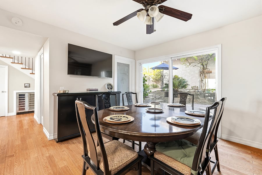 View of Dining Room overlooking the entry courtyard / Patio