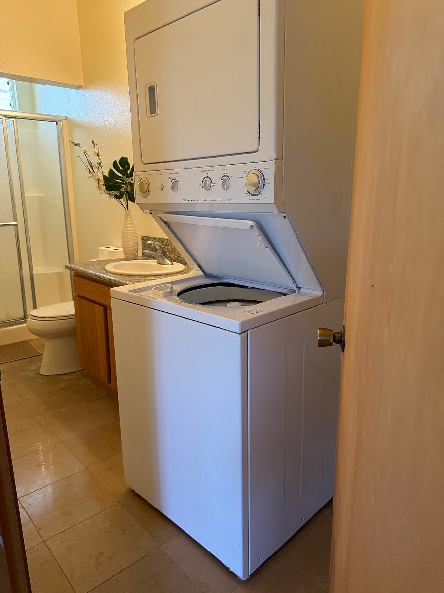 Studio lower level
Stackable washer and dryer