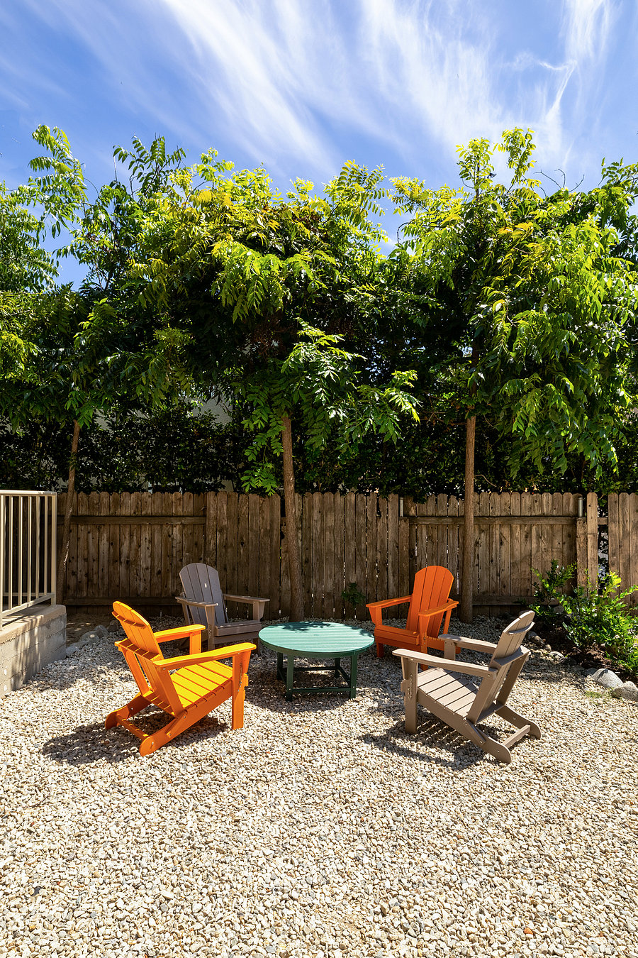 back yard with outdoor seating