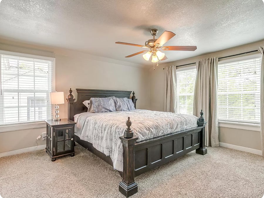 Spacious king bedroom with TV, 2 closets & abundant natural light  2nd floor