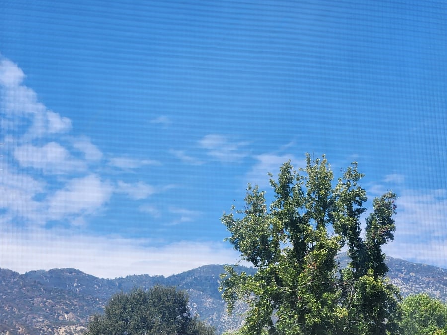 The view of the San Gabriel mountains from the living room windows.
