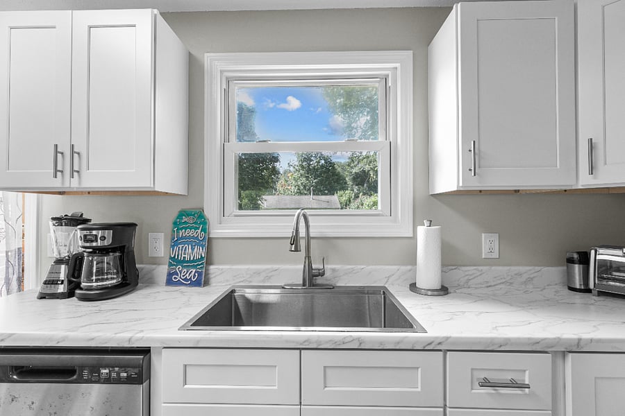 Everything you need to start and end your day. What's not pictured that we have just updated is a dedicated coffee bar with Keurig and drip coffee maker essential for early morning or night shifts.