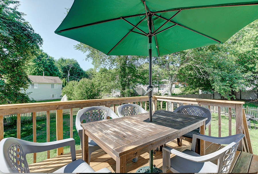 Enjoy listening to the birds and watching the rabbits hop through the large yard while relaxing on the deck.