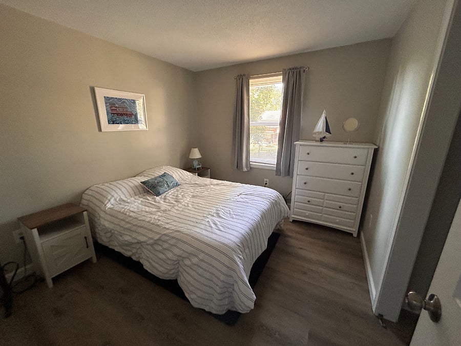 Smallest extra bedroom, here's an example of the blackout curtains that are in all the bedrooms
