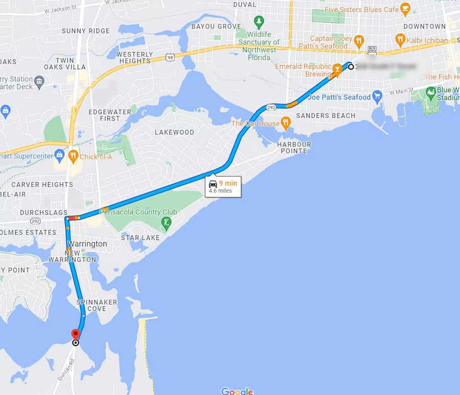 NAS Pensacola ~10 minute drive