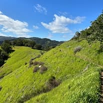 hiking and biking on the hill above the house