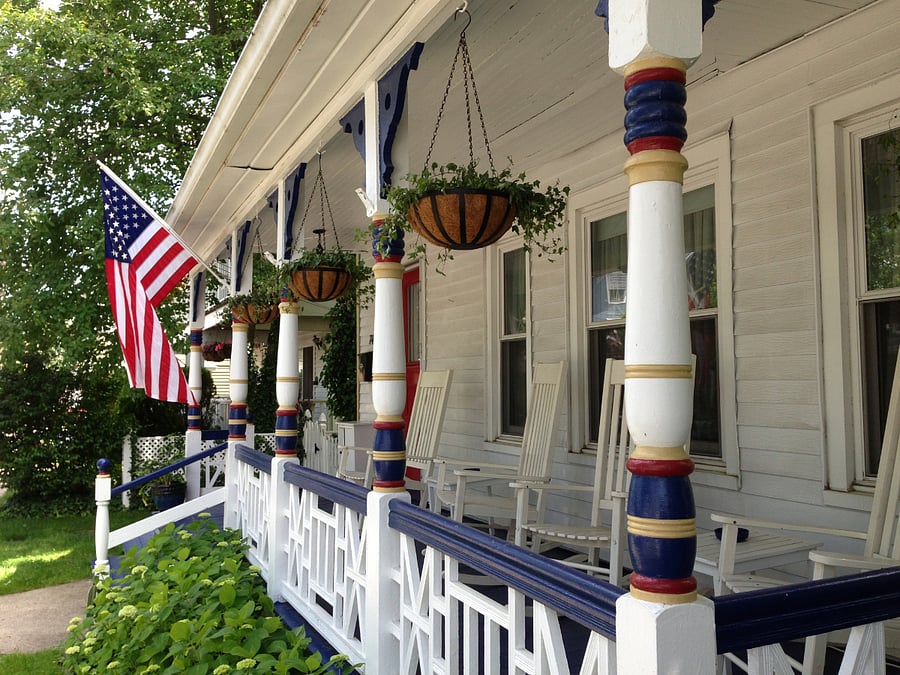 Classic front porch with rockers