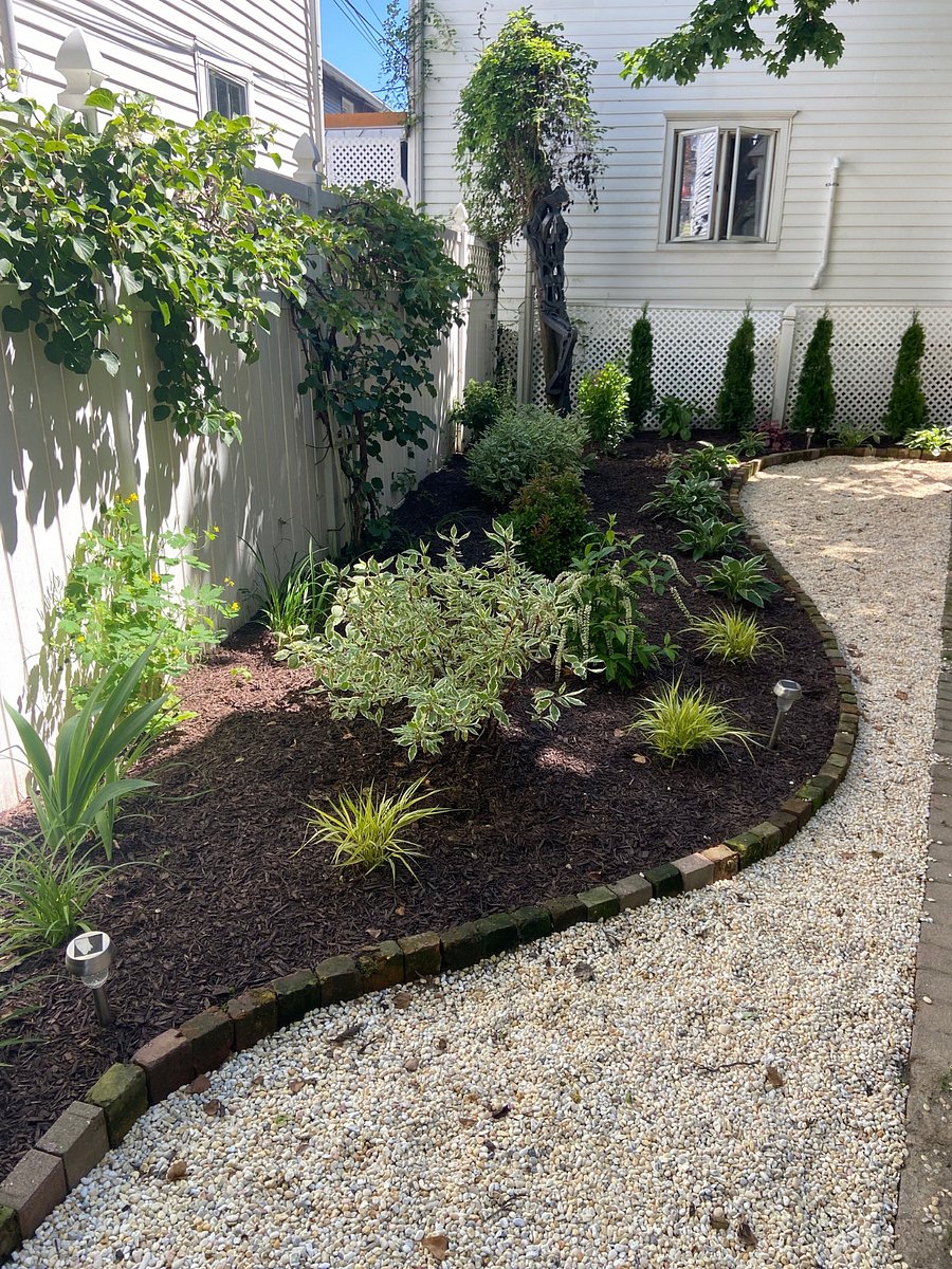 Landscaped flower and herb garden