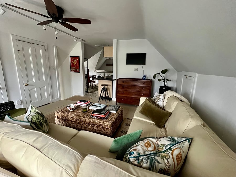 Living room with smart TV