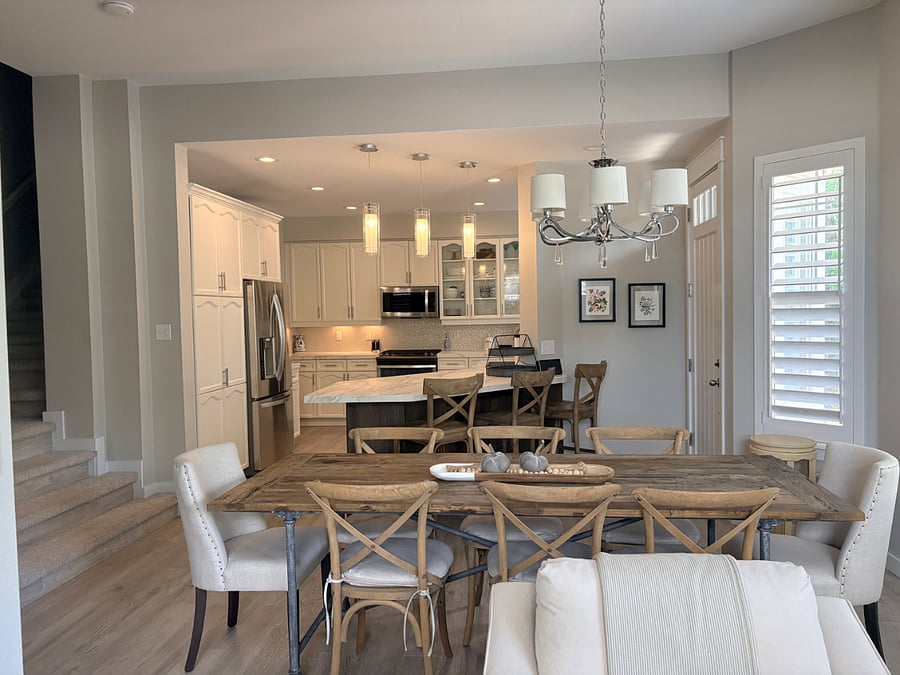 Dining room with view of the kitchen