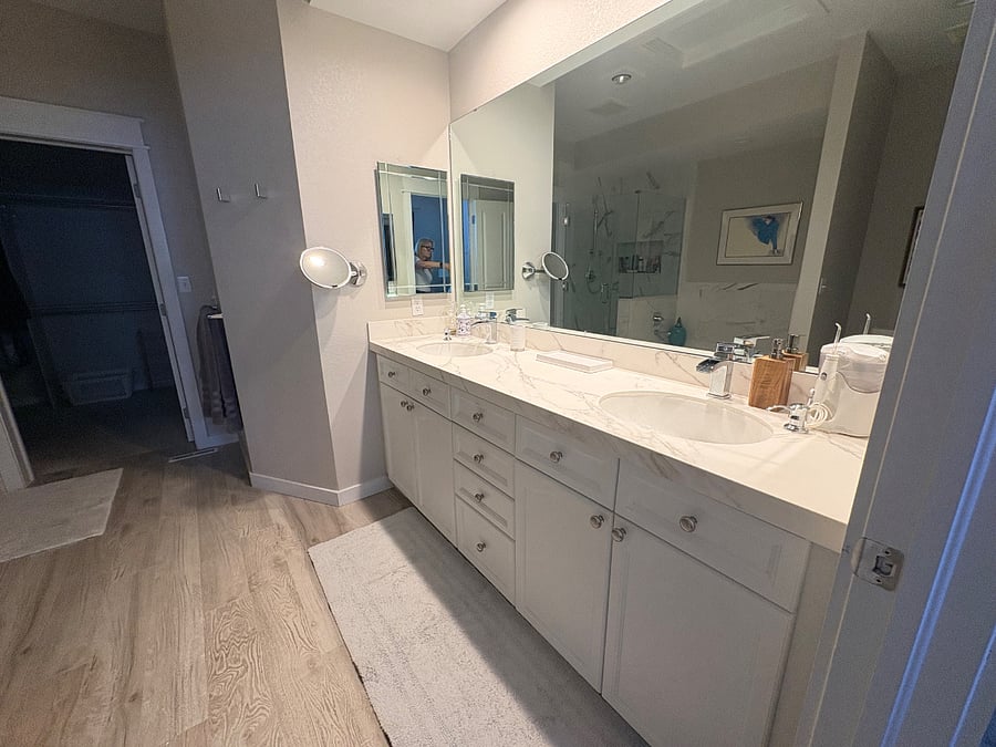 Master bathroom connected to master bedroom on the main floor.