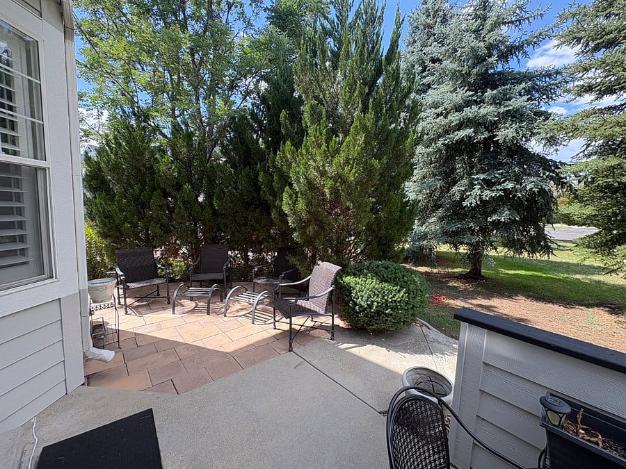 Sitting area in front of the townhome.