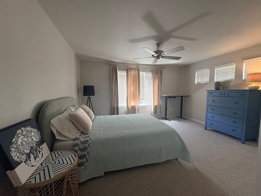 Upstairs bedroom.  Queen Bed.