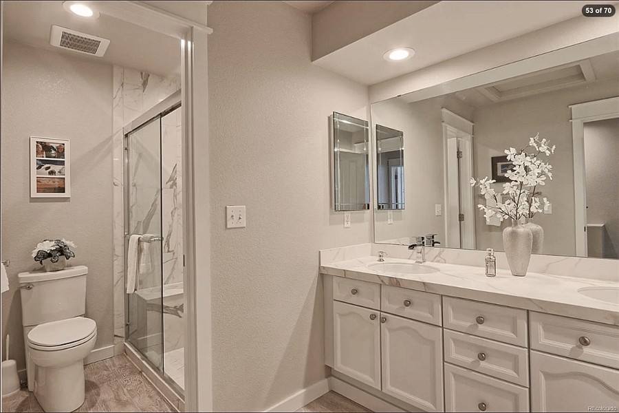 Upstairs 3/4 bathroom.