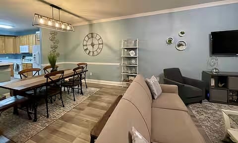 Open concept living / dining area.