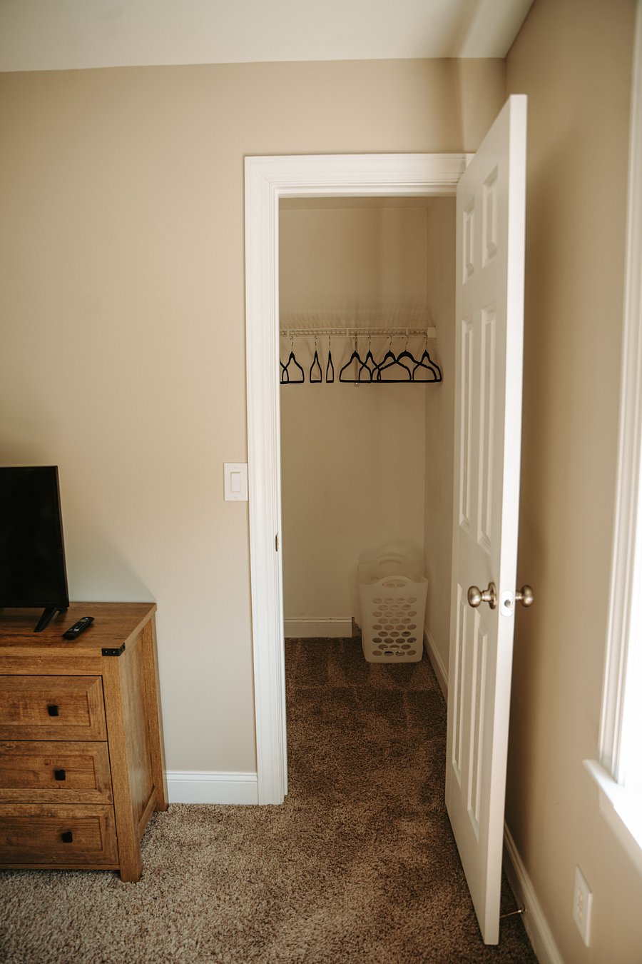 Upstairs Queen Bedroom. Large closet for storage.
