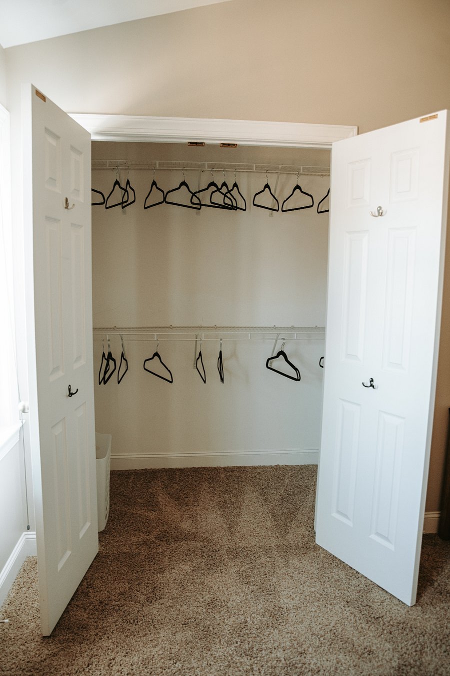 Upstairs Master Bedroom. King sized bed, two closets. Private bathroom attached.